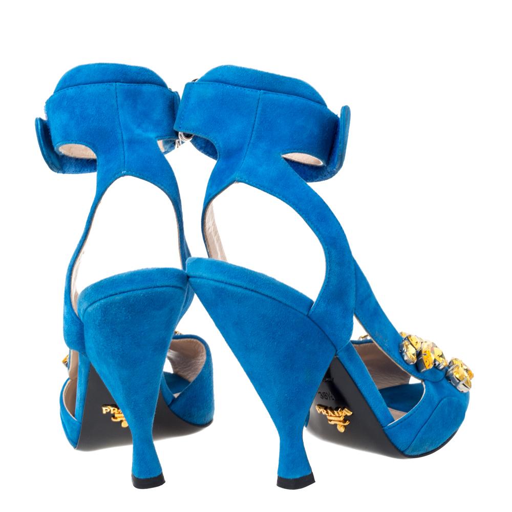 prada blue crystal shoes