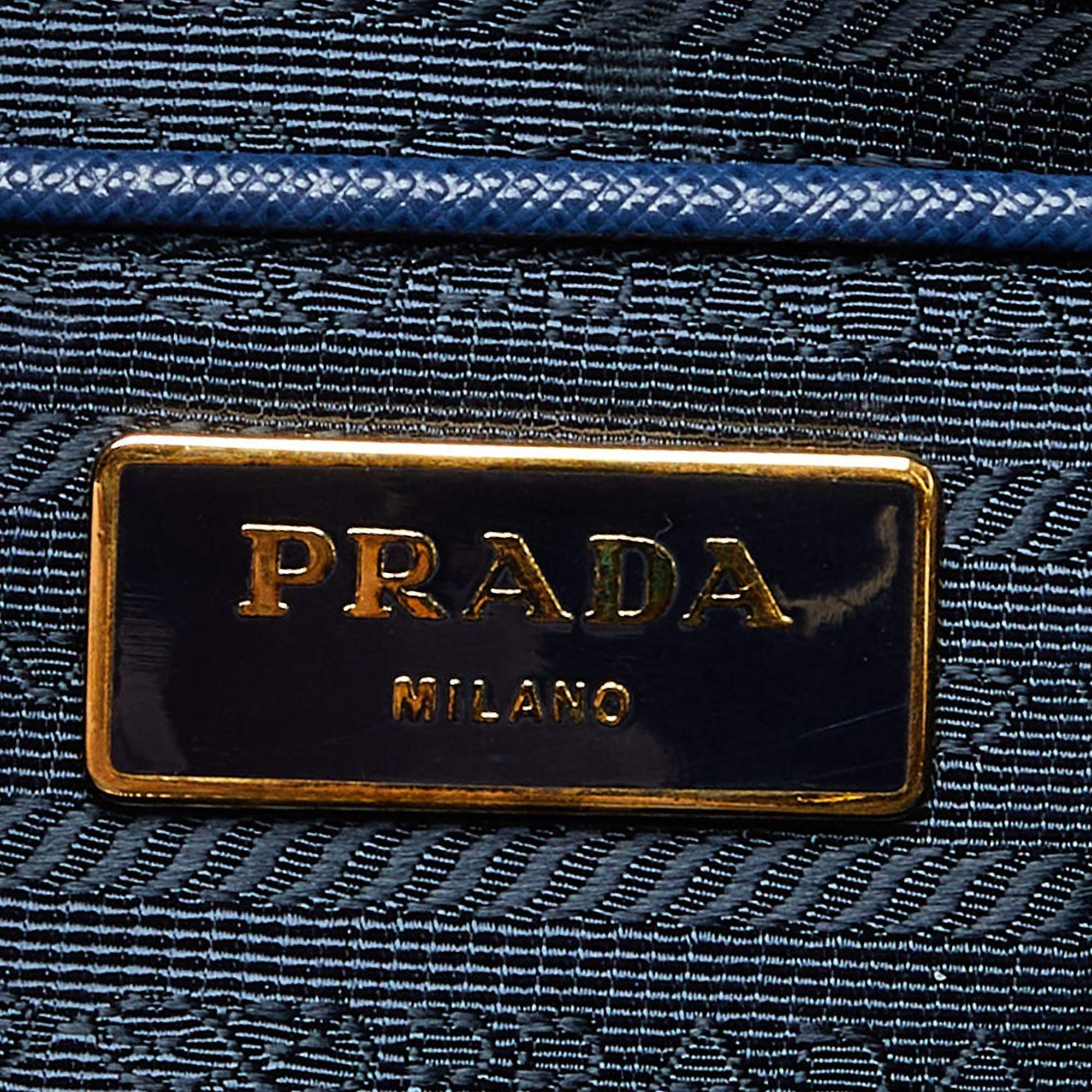 Prada Blue/Turquoise Saffiano Lux Leather Galleria Tote 6