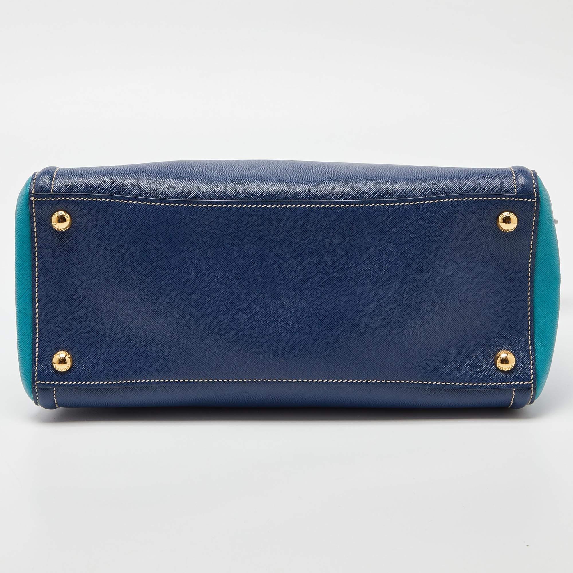 Women's Prada Blue/Turquoise Saffiano Lux Leather Galleria Tote