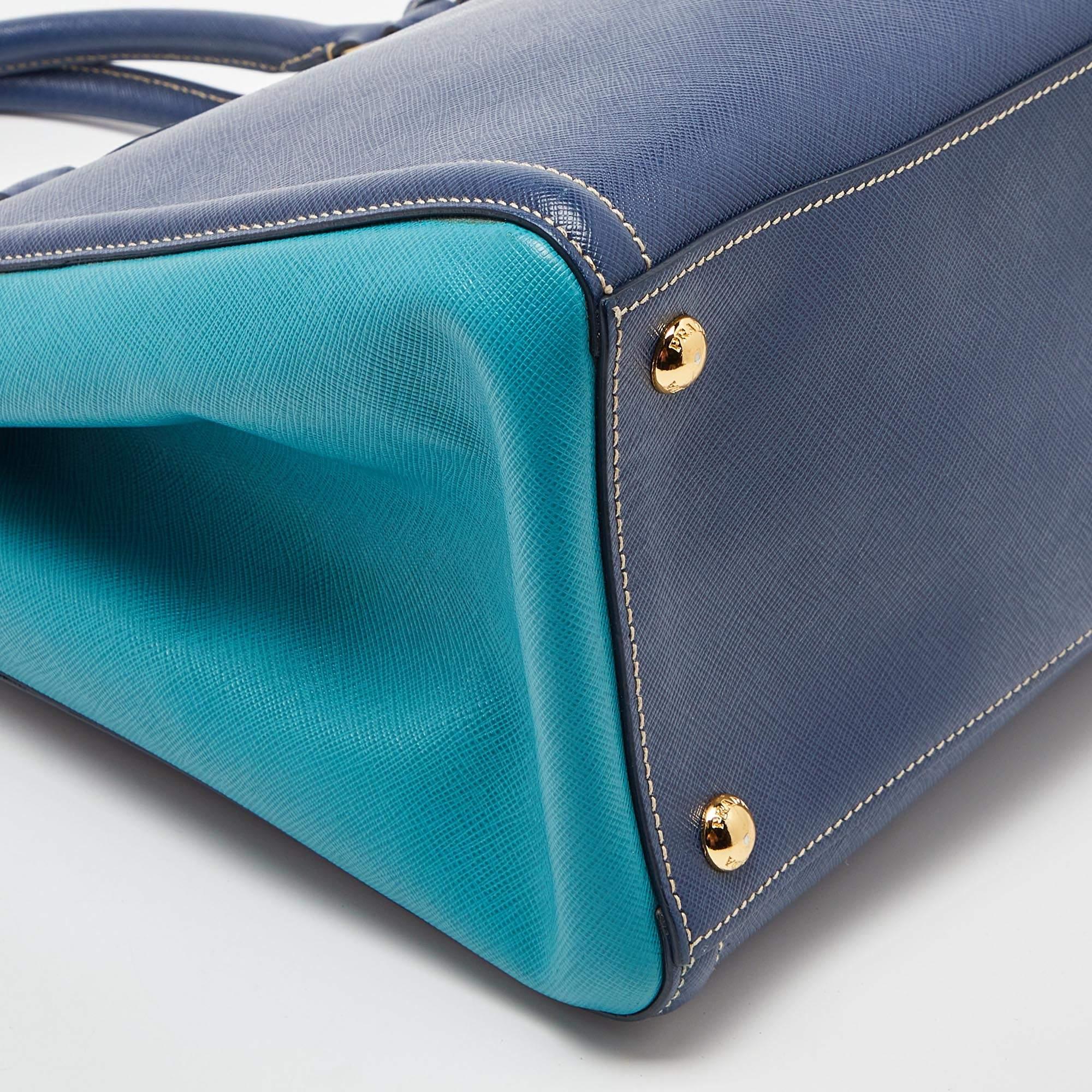 Prada Blue/Turquoise Saffiano Lux Leather Galleria Tote 3