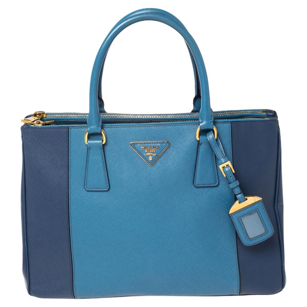 Prada, Bags, Blue Prada Galleria Tote Bag