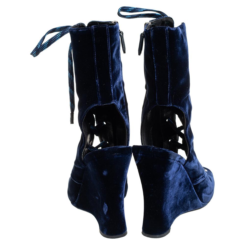 blue velvet lace up boots