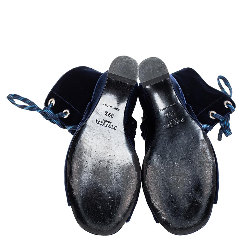 Prada blue velvet boots deals