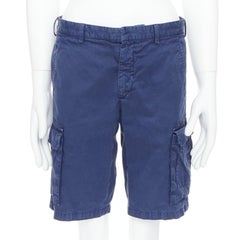 PRADA Bermuda-Shorts aus blau gewaschener Baumwolle mit Cargo-Taschen IT46 S