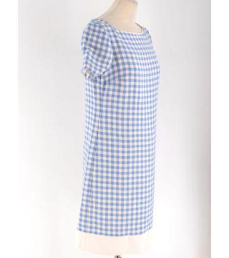Prada Blue & White Checkered Dress In Good Condition For Sale In London, GB