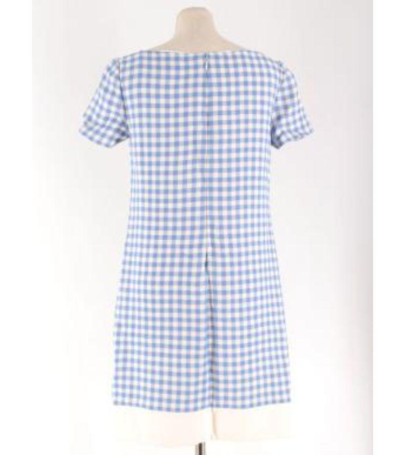 Women's Prada Blue & White Checkered Dress For Sale