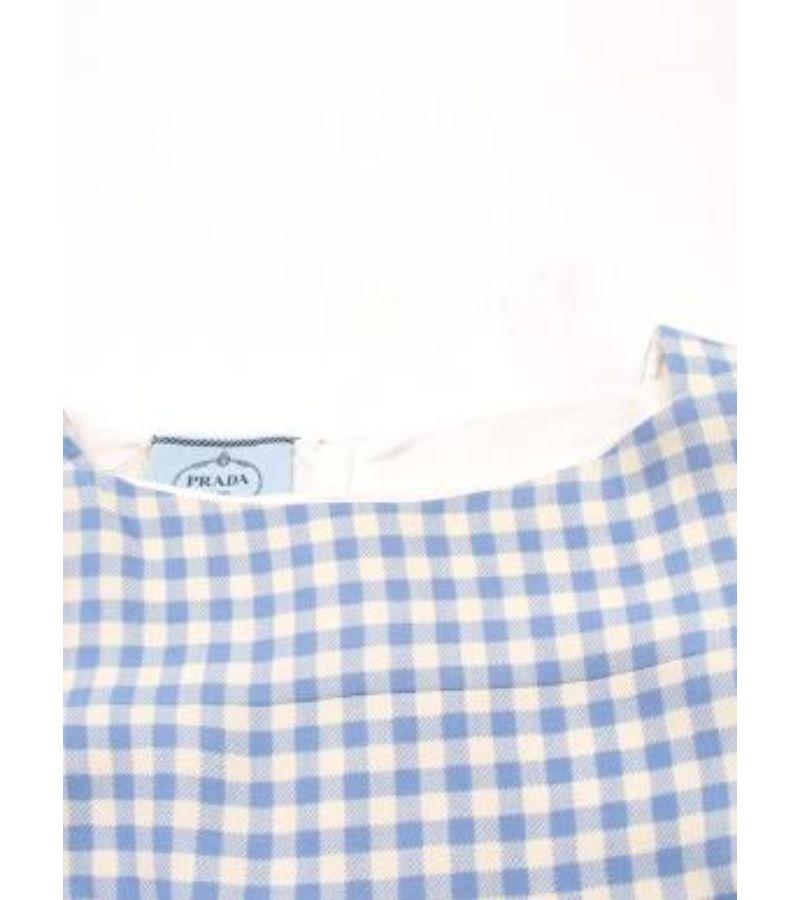 Prada Blue & White Checkered Dress For Sale 1