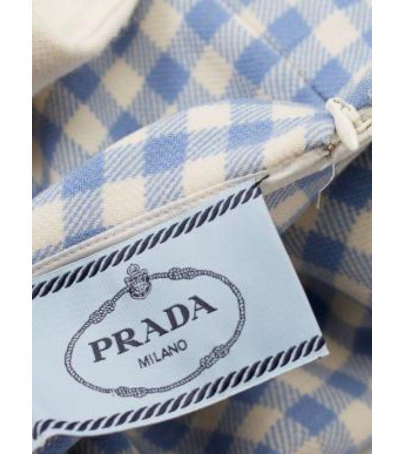 Prada Blue & White Checkered Dress For Sale 5