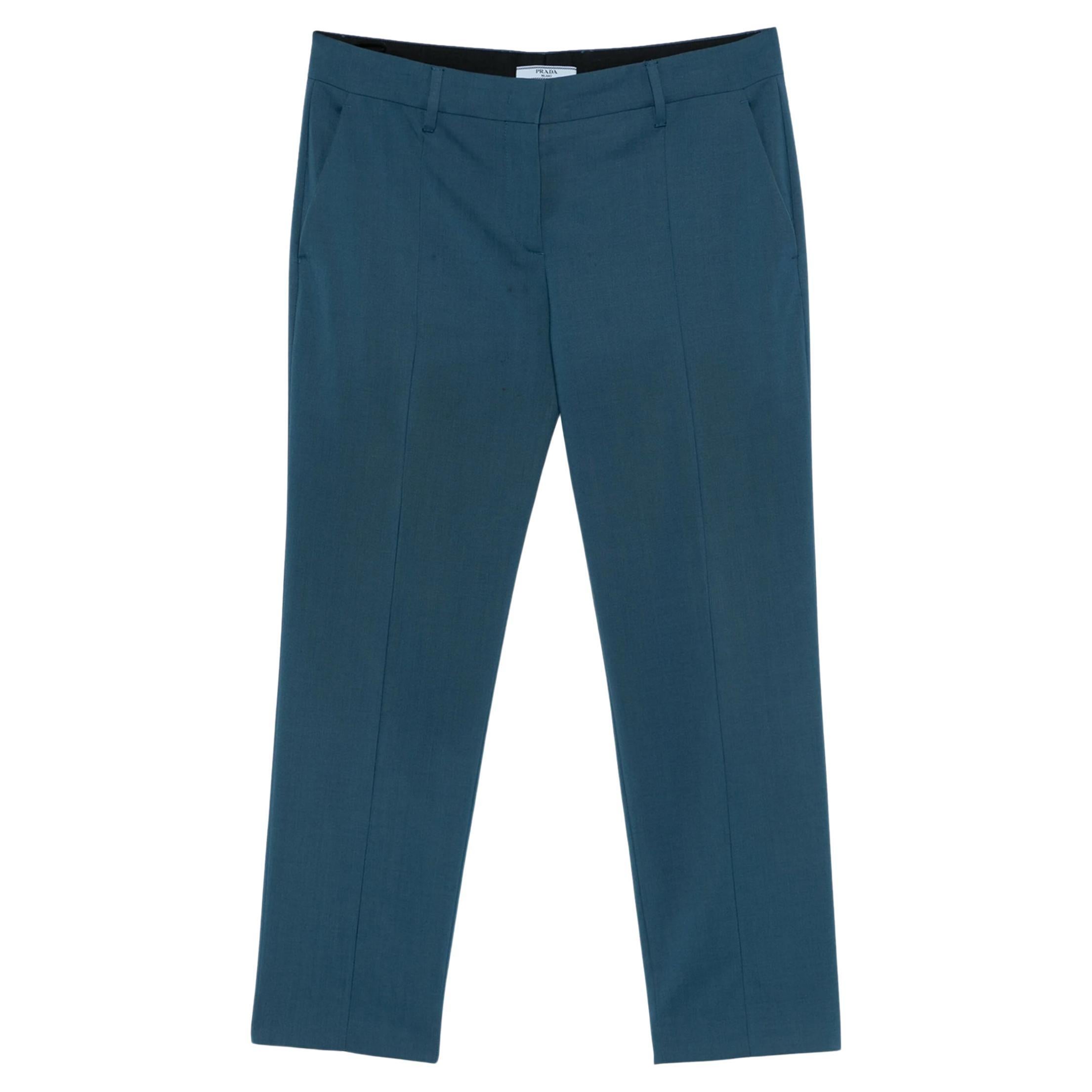 Prada Blue Wool Pants