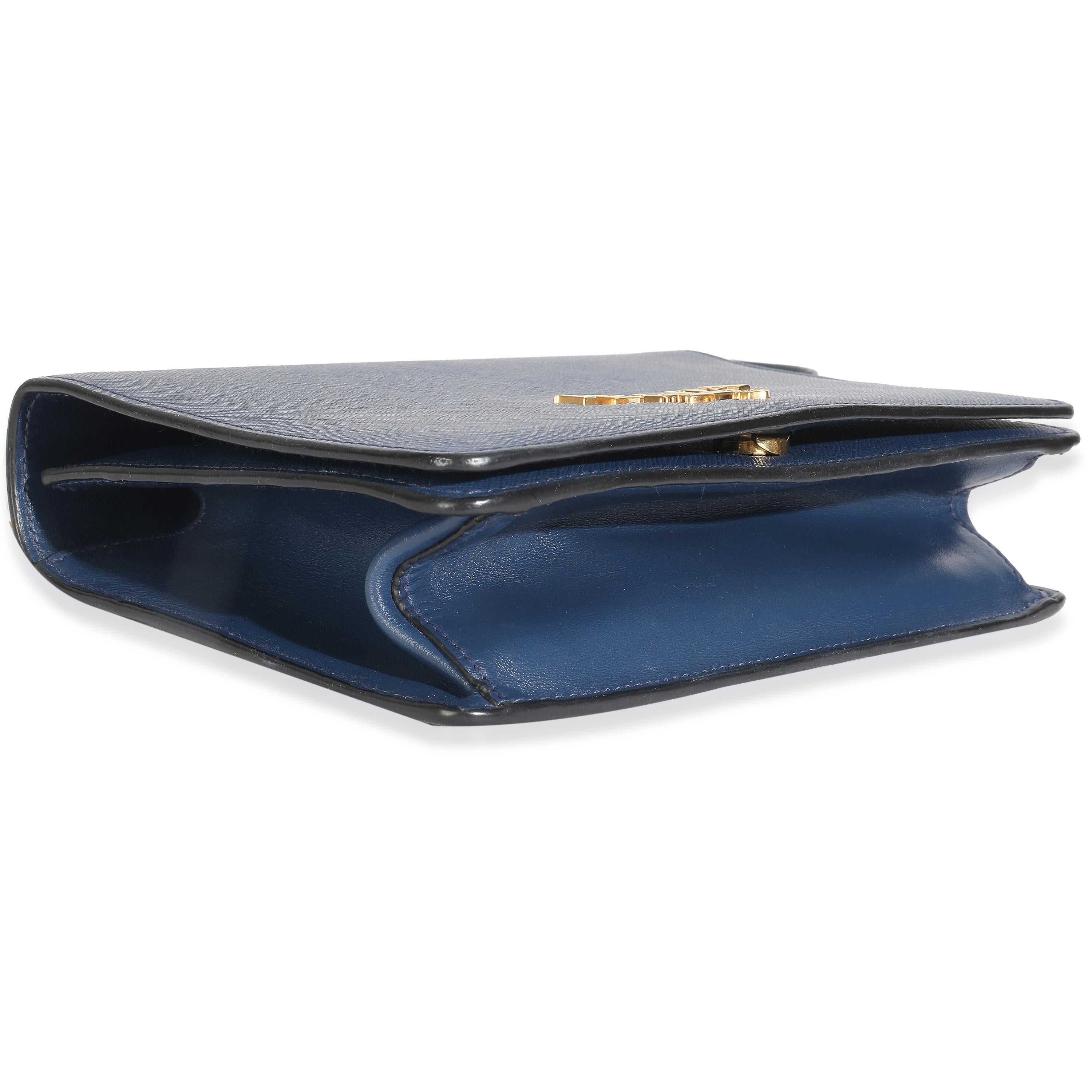 Prada Bluette Saffiano Lux Mini Chain Bag in vendita 1