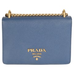 Prada Bluette Saffiano Lux Mini Chain Bag