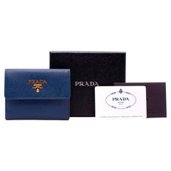 Prada Bluette Small Saffiano Leather Wallet