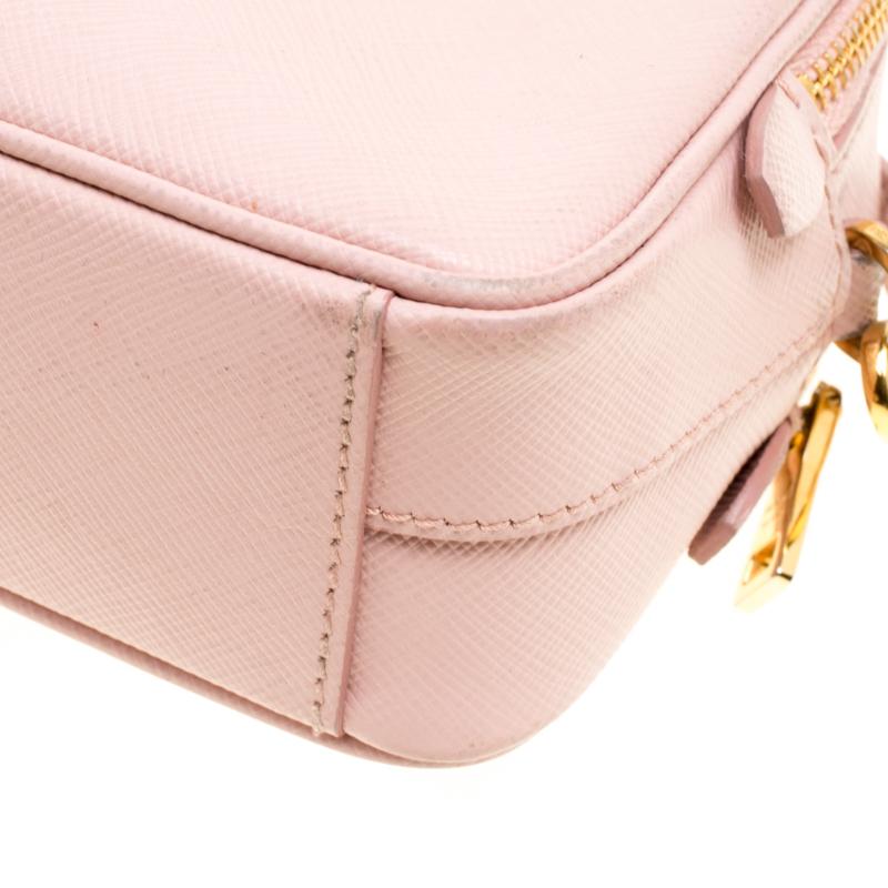 Prada Blush Pink Saffiano Lux Leather Camera Crossbody Bag 6