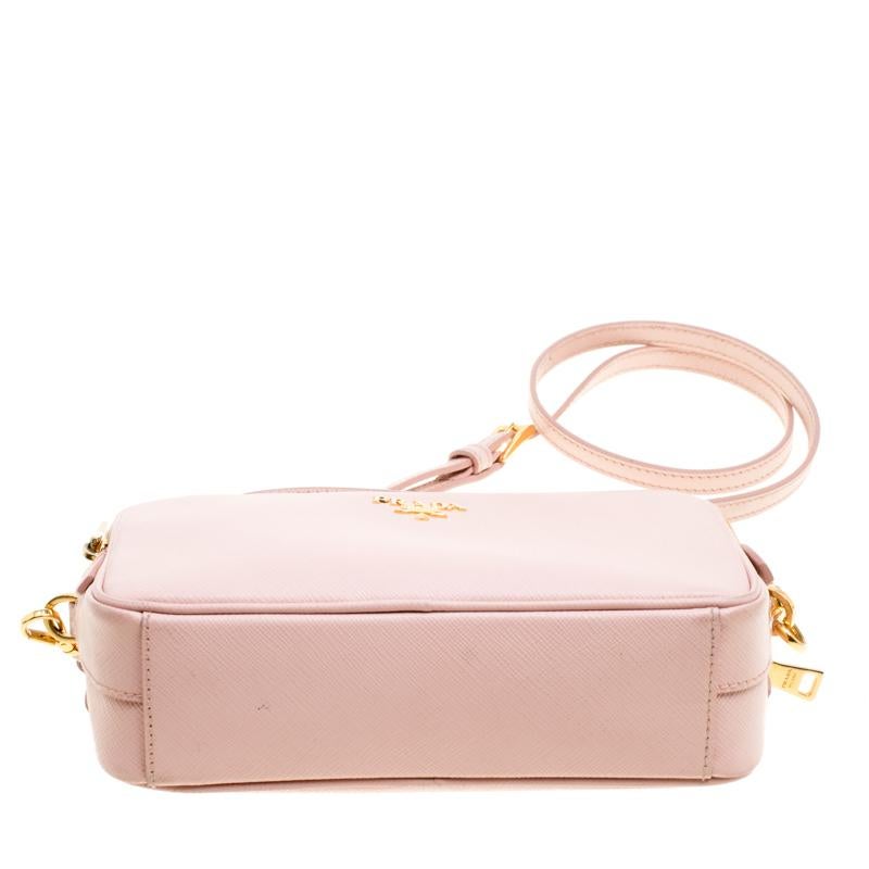 Prada Blush Pink Saffiano Lux Leather Camera Crossbody Bag 1