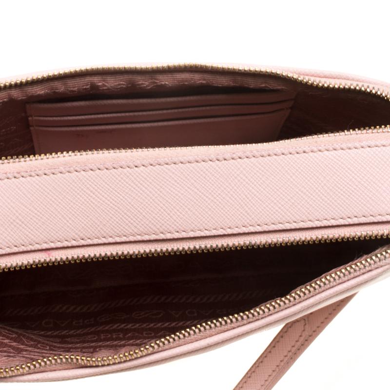 Prada Blush Pink Saffiano Lux Leather Camera Crossbody Bag 2