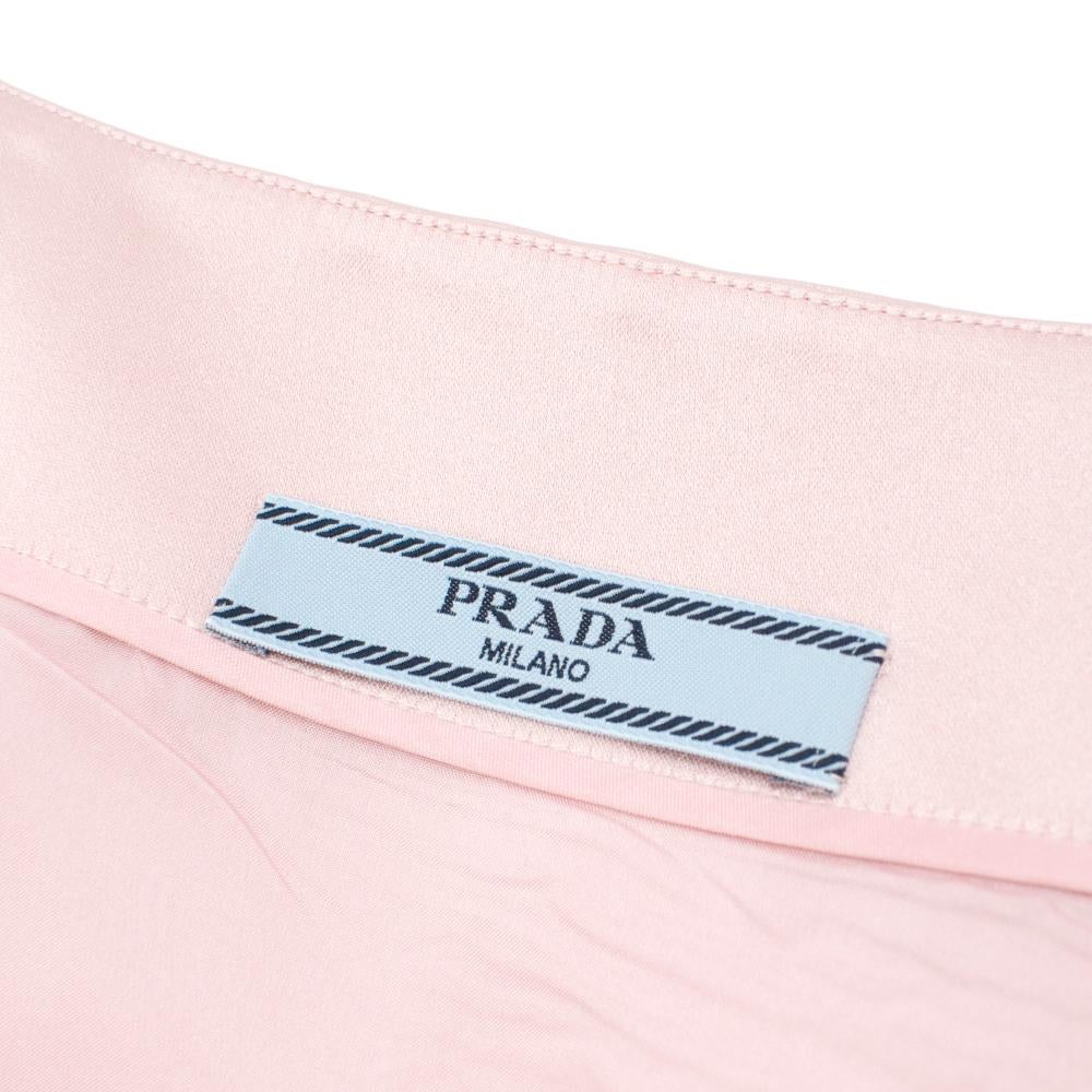Prada blush silk trapeze pinafore dress XS 36 In Excellent Condition In London, GB