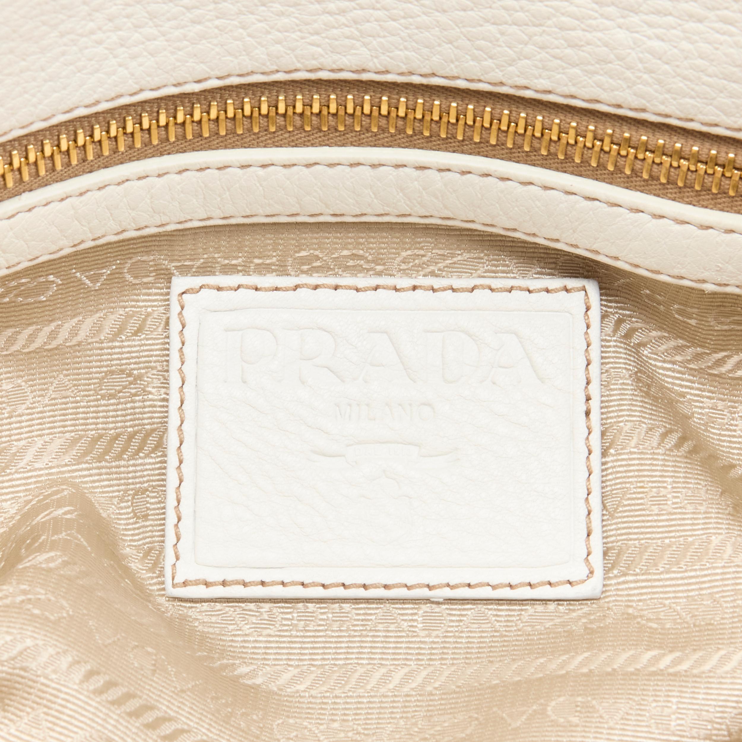 PRADA BN1181 Antik Cervo white deerskin leather sport strap messenger bag 5