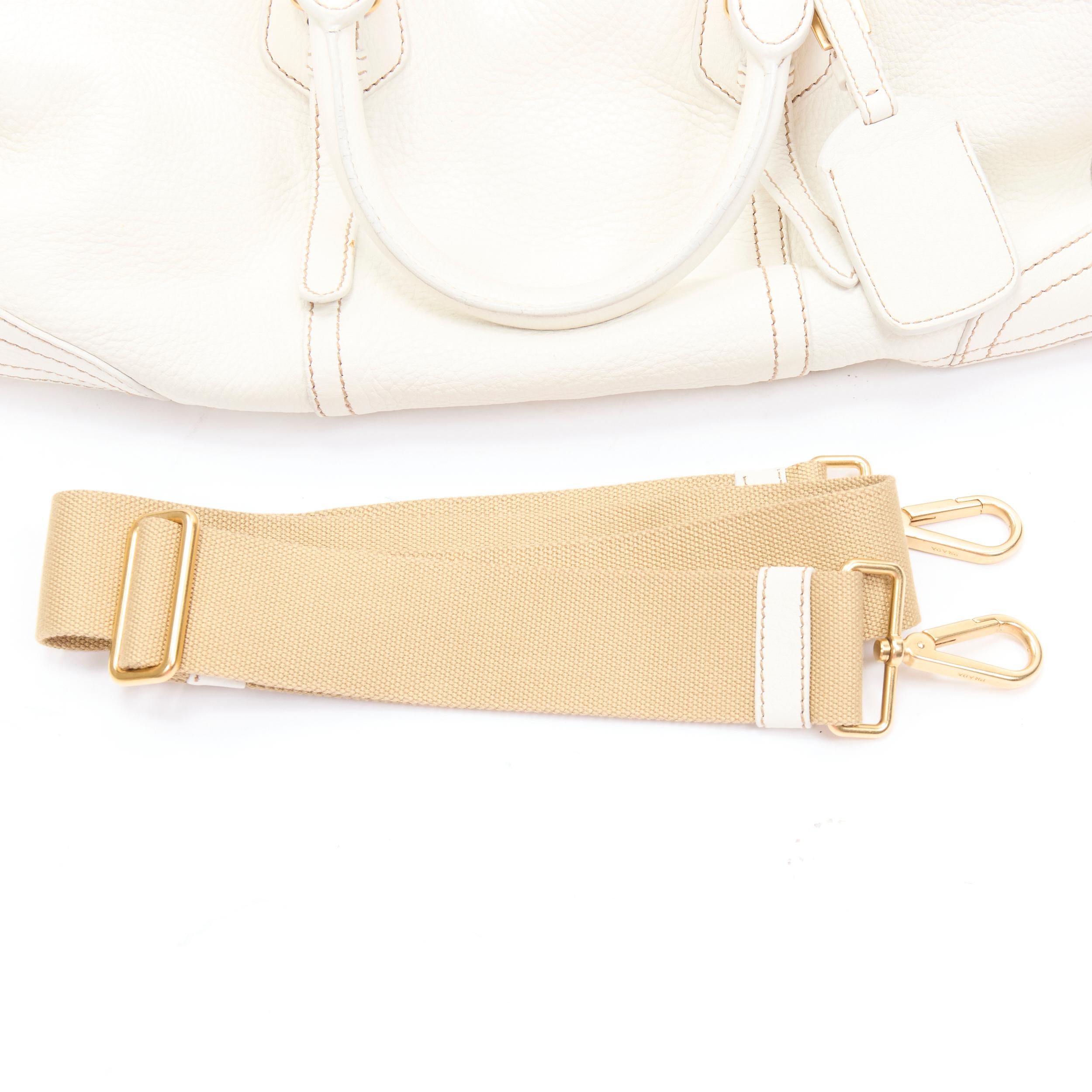 PRADA BN1181 Antik Cervo white deerskin leather sport strap messenger bag 7