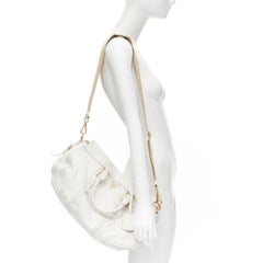 PRADA BN1181 Antik Cervo white deerskin leather sport strap messenger bag