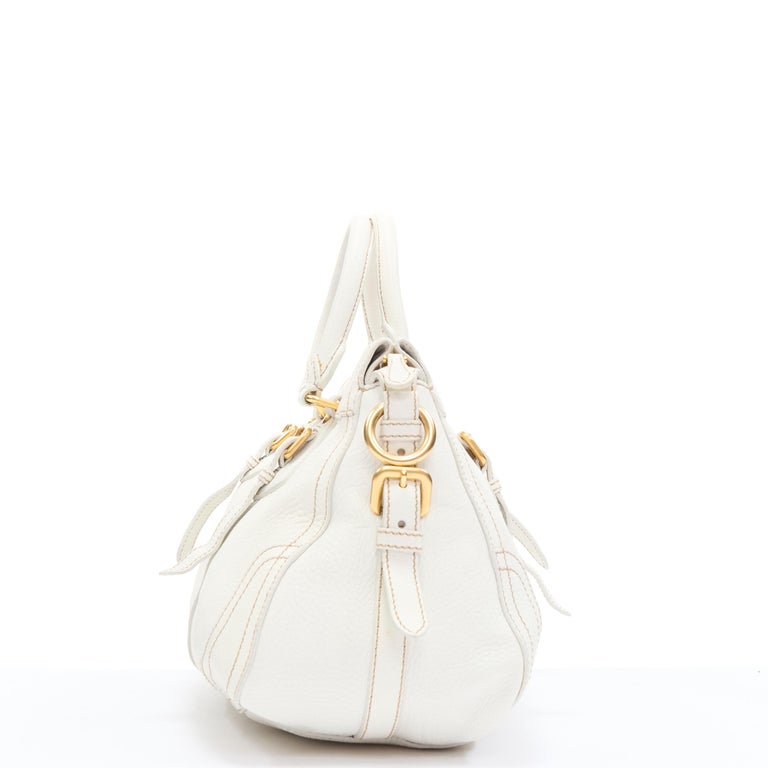 PRADA BN1181 Antik Cervo white deerskin leather sport strap messenger