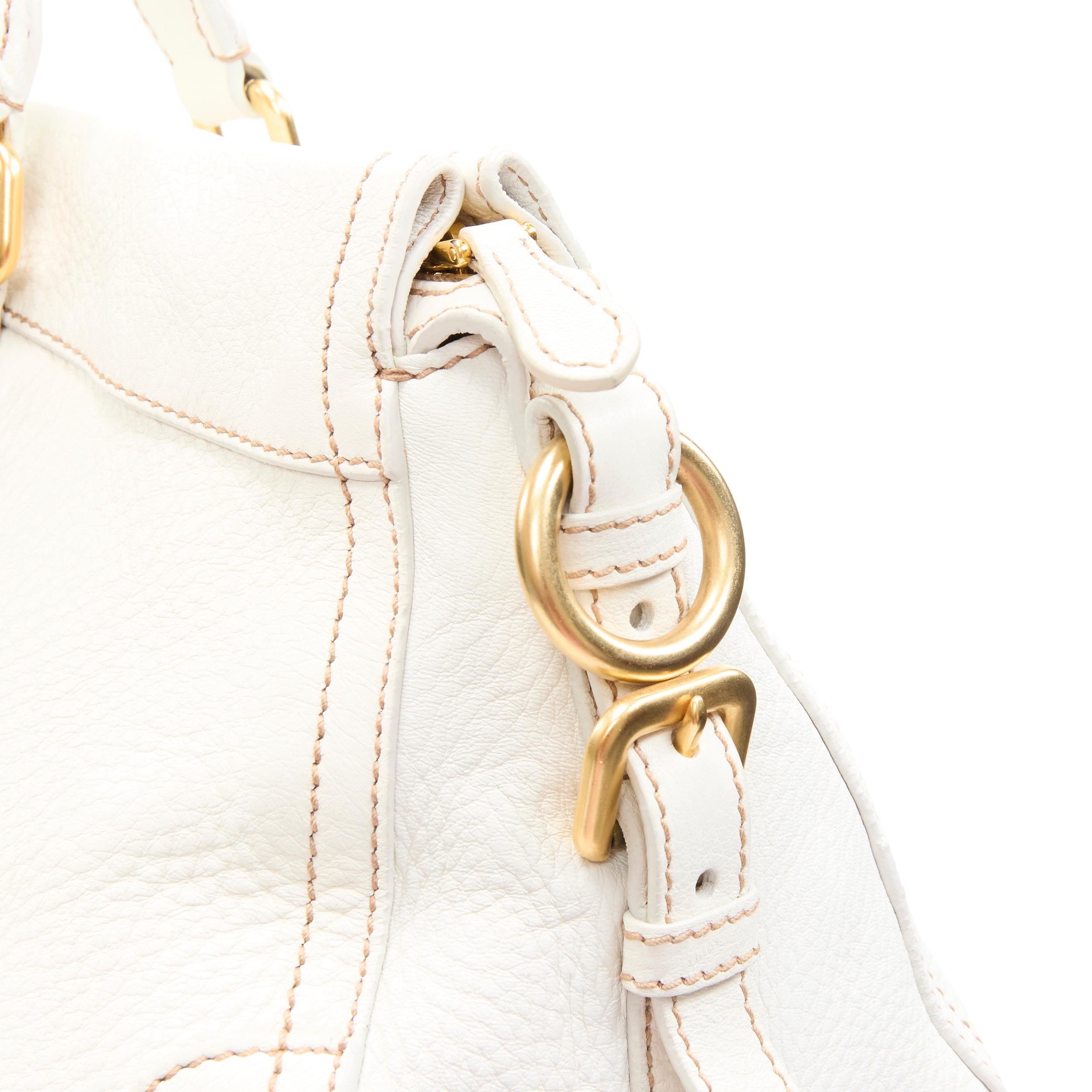 PRADA BN1181 Antik Cervo white deerskin leather sport strap messenger bag 2