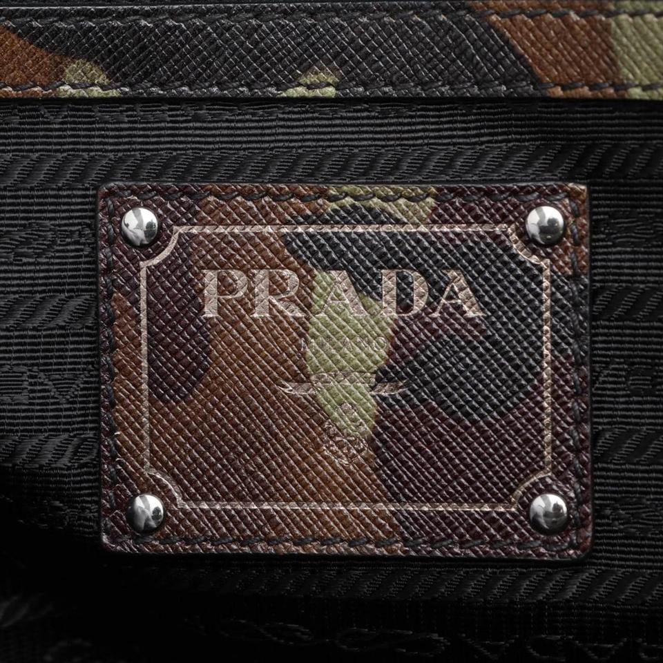 Gray Prada Bn1889  Camfoulage Saffiano Leather Lux Tote Bag  with Strap 862039