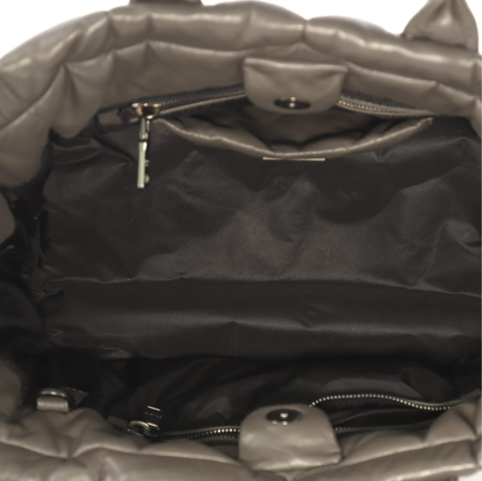 Black Prada Bomber Convertible Tote Nappa Leather Medium