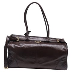 Borsa Prada Bonnie grande in pelle marrone