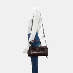 Prada Bonnie Medium Soft Lux Brown Shiny Calfskin Leather Shoulder Bag