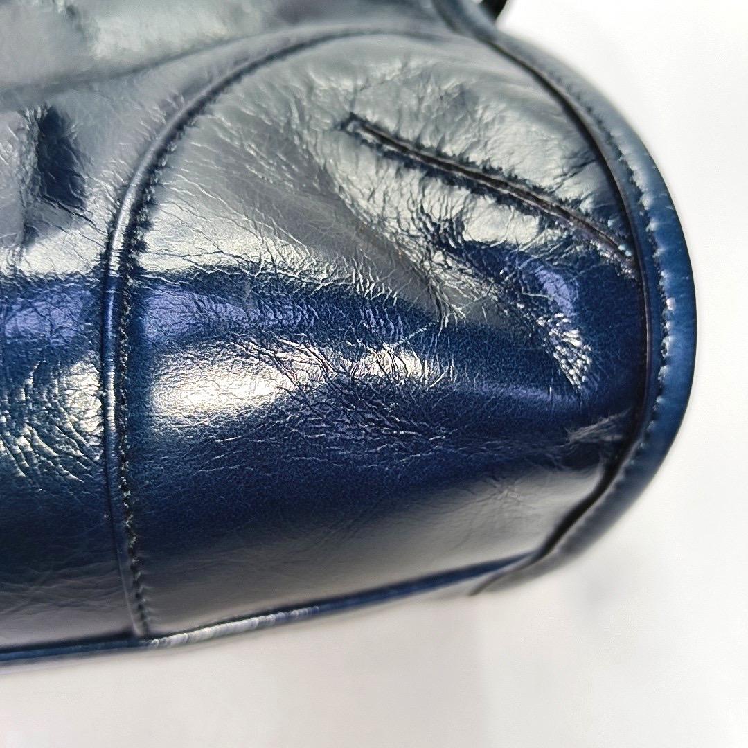 Prada Bonnie Medium Soft Lux Navy Shiny Calfskin Leather Shoulder Bag 4