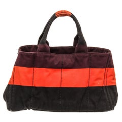 Prada Bordeaux Canvas Canapa Tote Bag