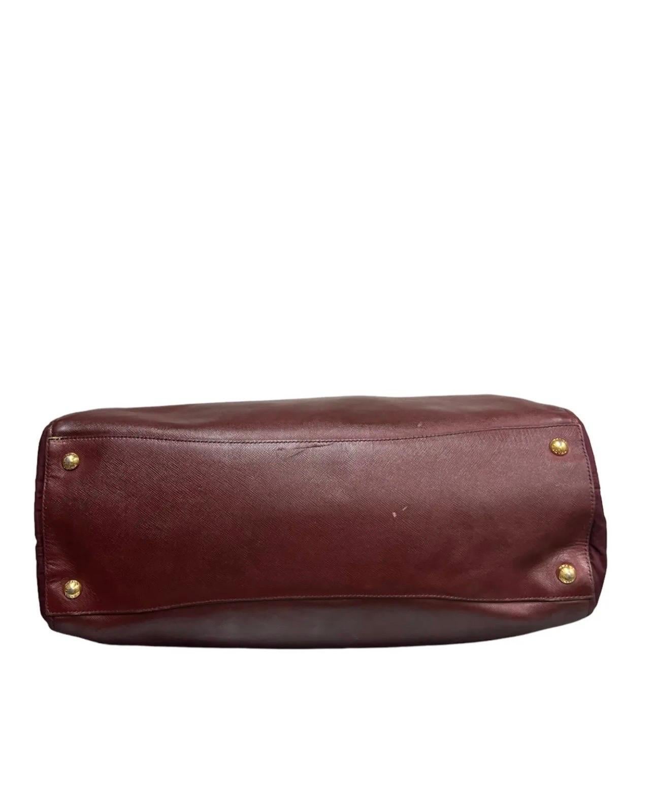Prada Bordeaux Leather Shoulder Bag 2