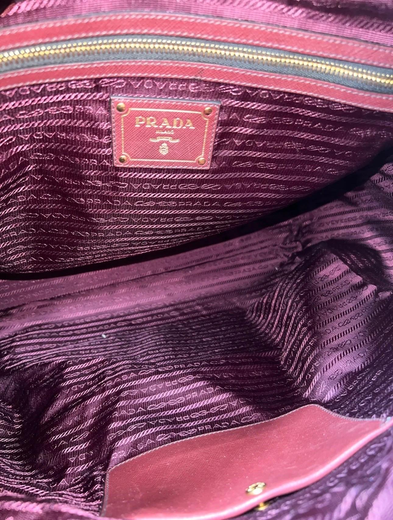 Prada Bordeaux Leather Shoulder Bag 5