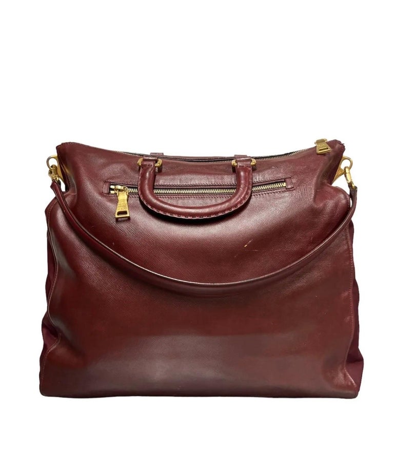 Prada Bordeaux Leather Shoulder Bag For Sale at 1stDibs | prada bordeaux bag