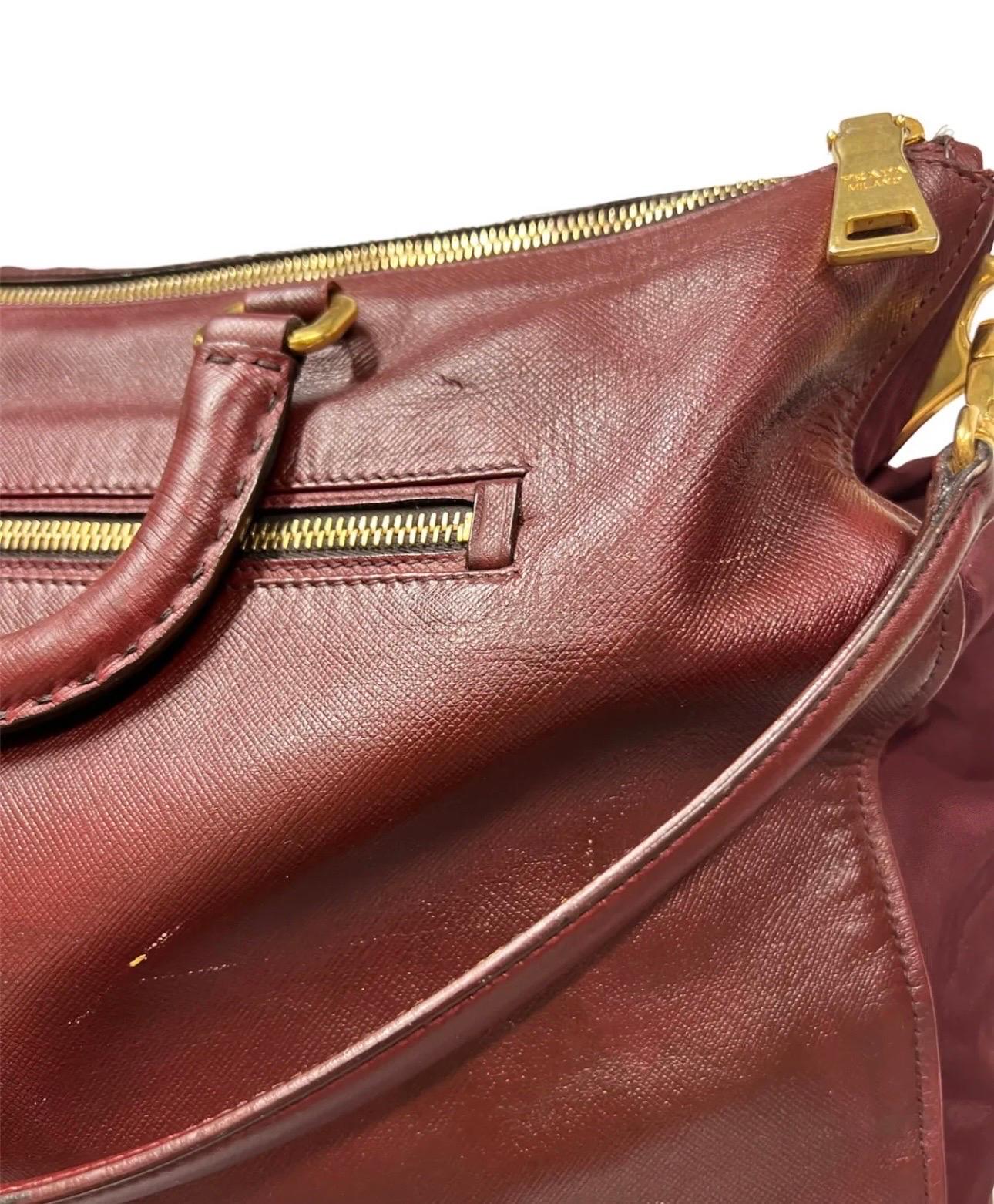 Women's Prada Bordeaux Leather Shoulder Bag