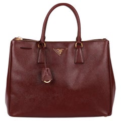 Prada Bordeaux Saffiano Lux Leather Large Galleria Tote