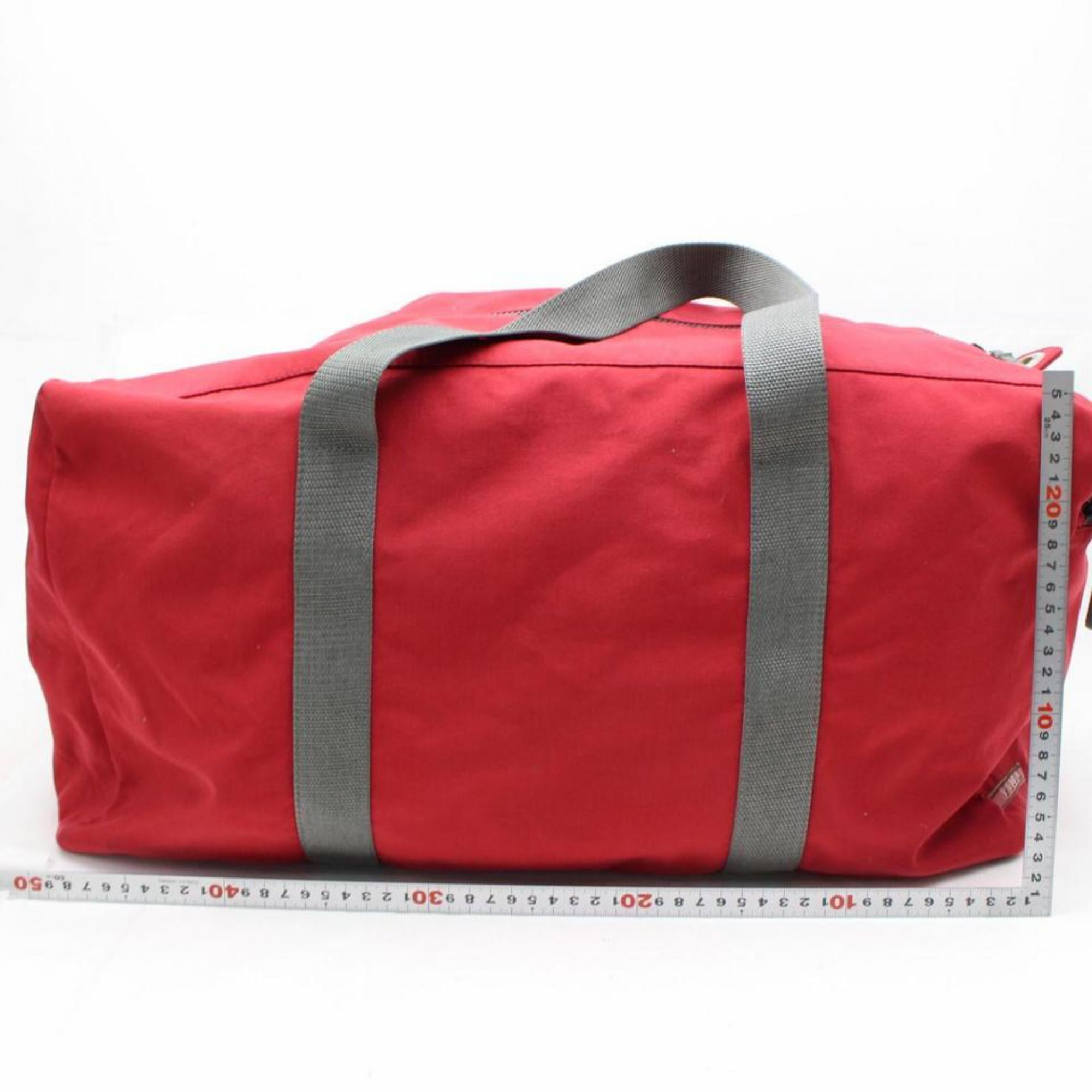 Prada Boston 2way Duffle 866935 Red Nylon Weekend/Travel Bag For Sale 2