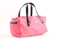 Prada Boston Bicolor 37pra104 Pink Nylon Satchel
