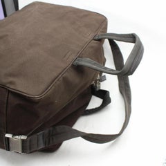 Prada Boston Duffle with Strap 869642 Brown Canvas Weekend/Travel Bag