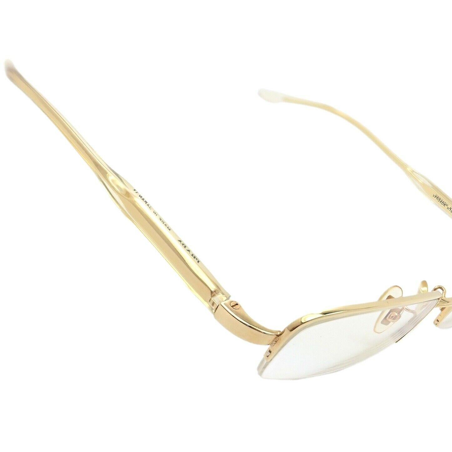 Women's or Men's Prada Bottom Rimless Solid Yellow Gold Eyeglass Frame Glasses