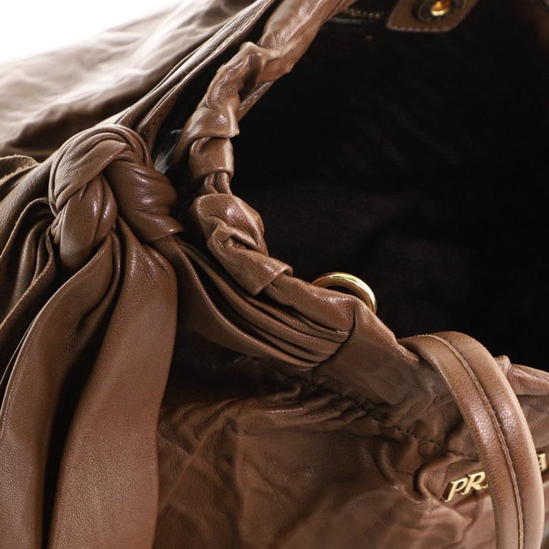Women's or Men's Prada Bow Tie Pleated Tote Leather Medium