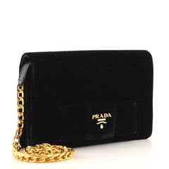 Prada Bow Wallet on Chain Velvet