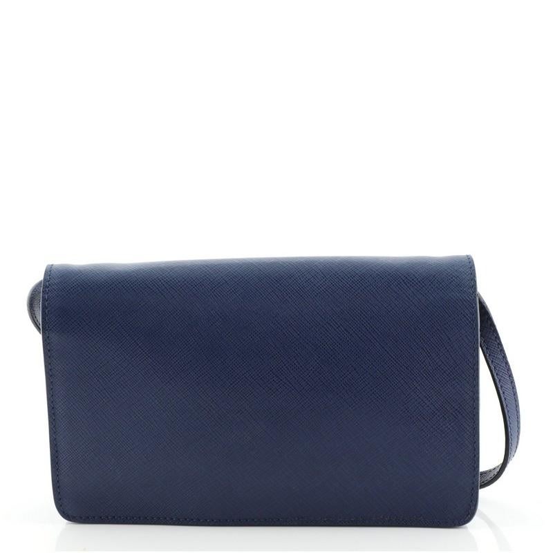Prada Brieftasche mit Schleife an Riemen aus Saffiano-Leder Klein (Violett)