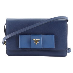 Prada Bow Wallet on Strap Saffiano Leather Small