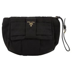 Prada Bow Wristlet Pouch Tessuto Small