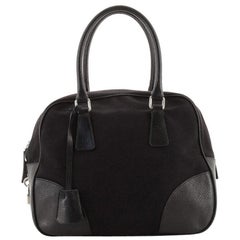 Prada Bowler Tasche Canvas mit Cinghiale Leder Medium
