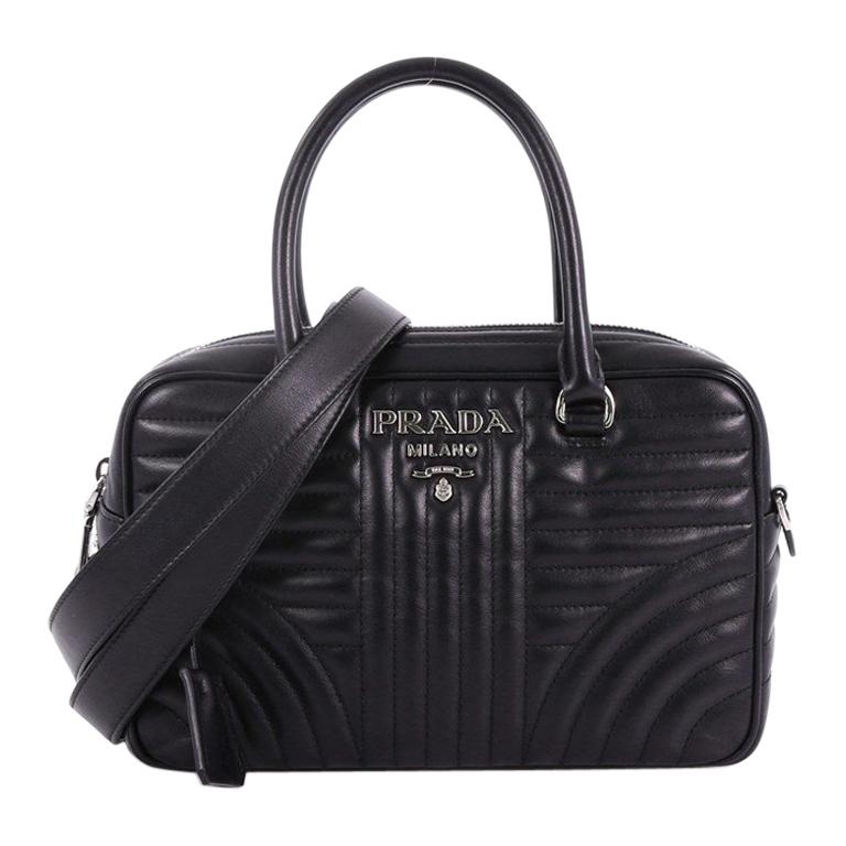 Prada Bowling Bag Diagramme Quilted Leather Medium