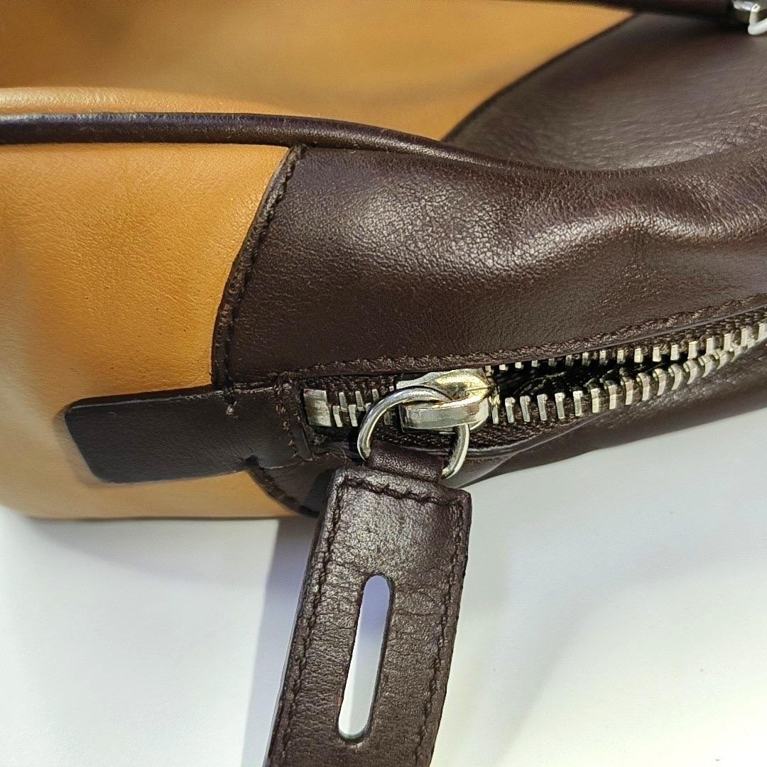 Prada bowling brown leather and suede top handle bag im Angebot 6