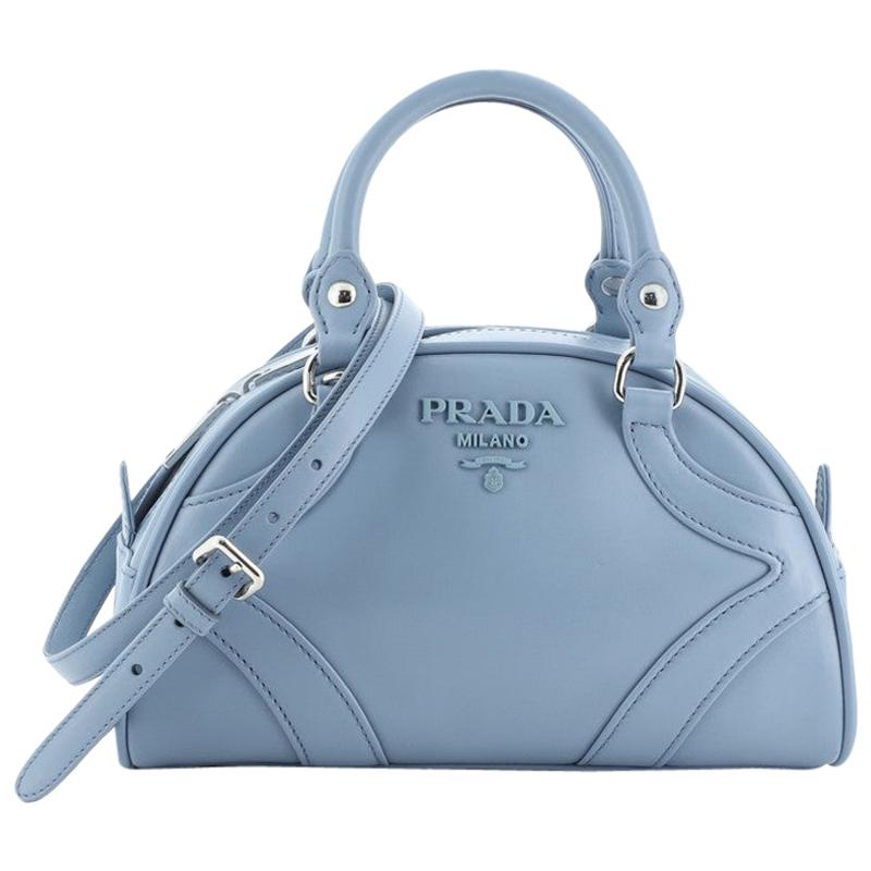 Prada Bowling Convertible Handle Bag Leather Small