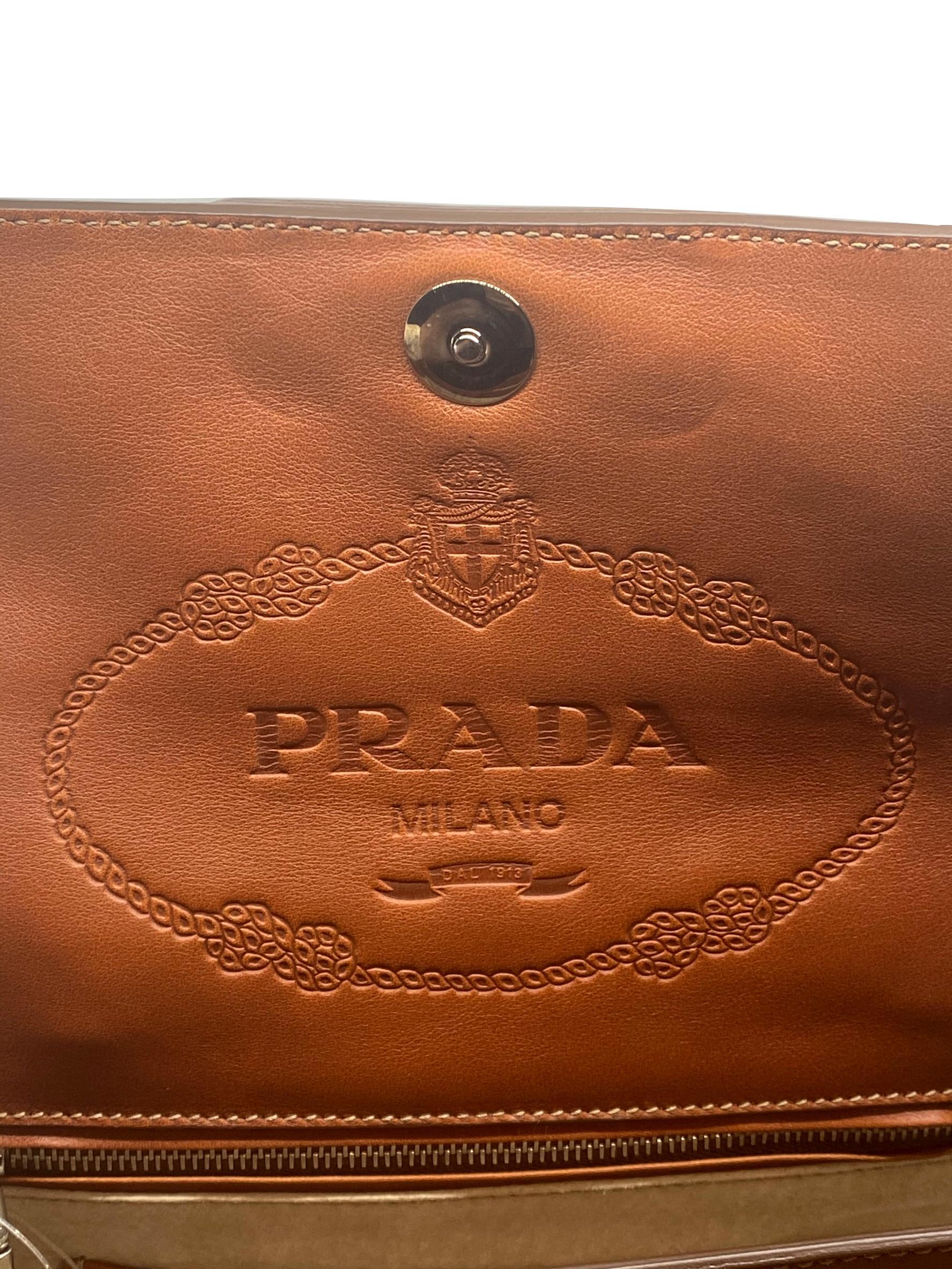 Prada Brandy City Calf Cinghiale Crossbody Flap Messenger Bag, 2011. 2